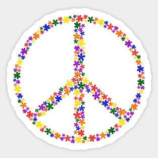 Floral Peace Sign - Discreet Gay Pride Sticker